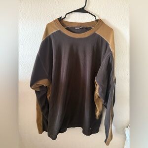 REI Brown and Tan Crew Neck